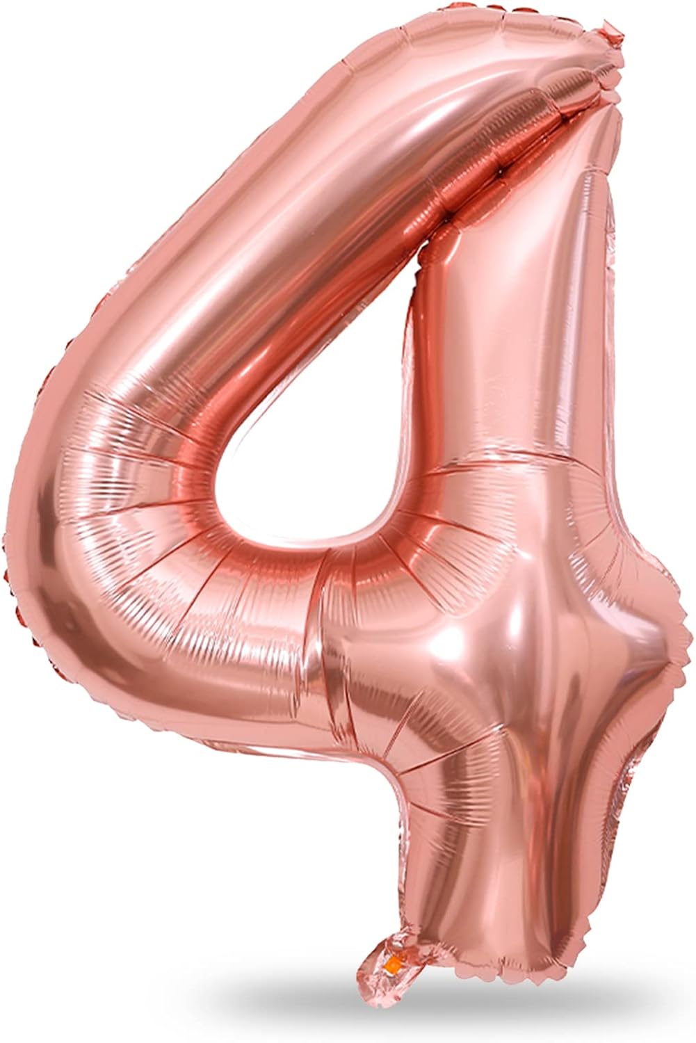 40 Inch Rose Gold Number 4 Balloon for Girls, Large Self Inflating Foil Number Balloons 0-9, Digit