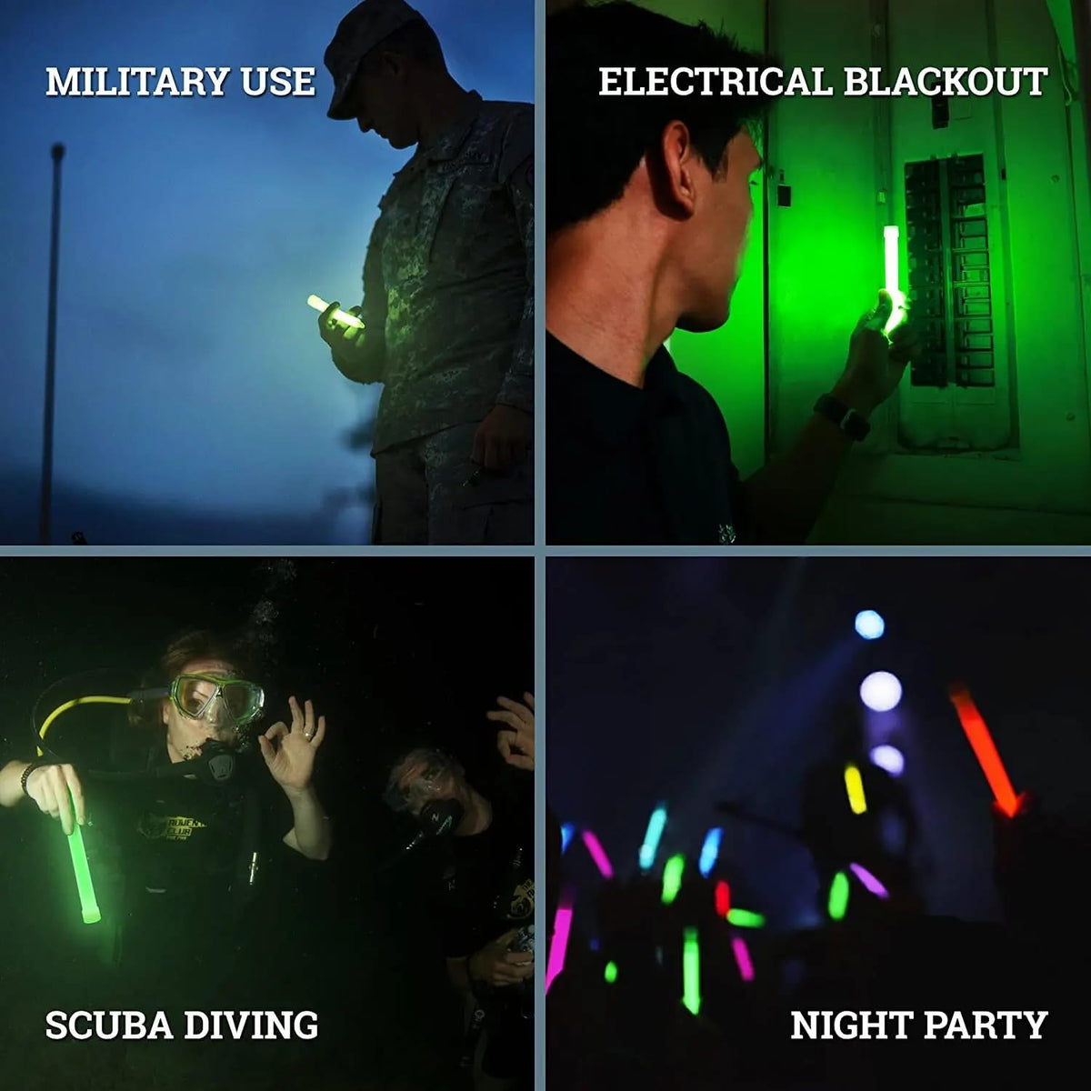 Glow Fever Emergency Safety Military Grade Glow Sticks, 30pcs 6'' Lightsticks, Light Up Ultra