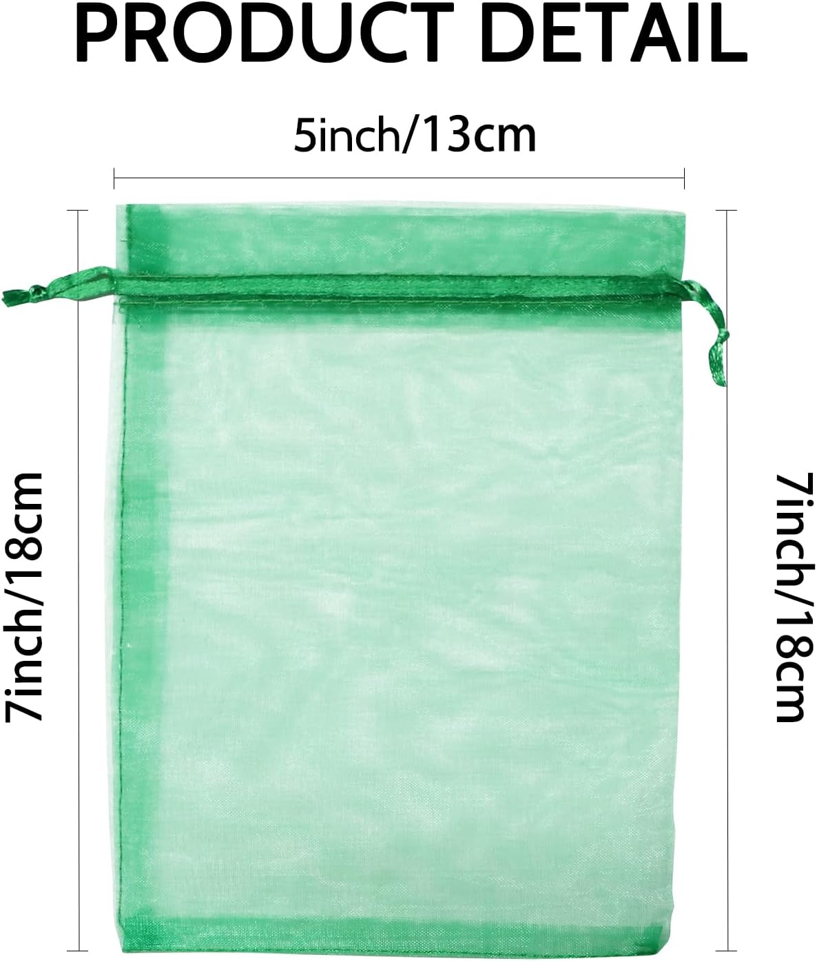 Wudygirl 100PCS 5X7 Inch Sheer Organza Bags with Drawstring - Favor Bags for Jewelry, Wedding