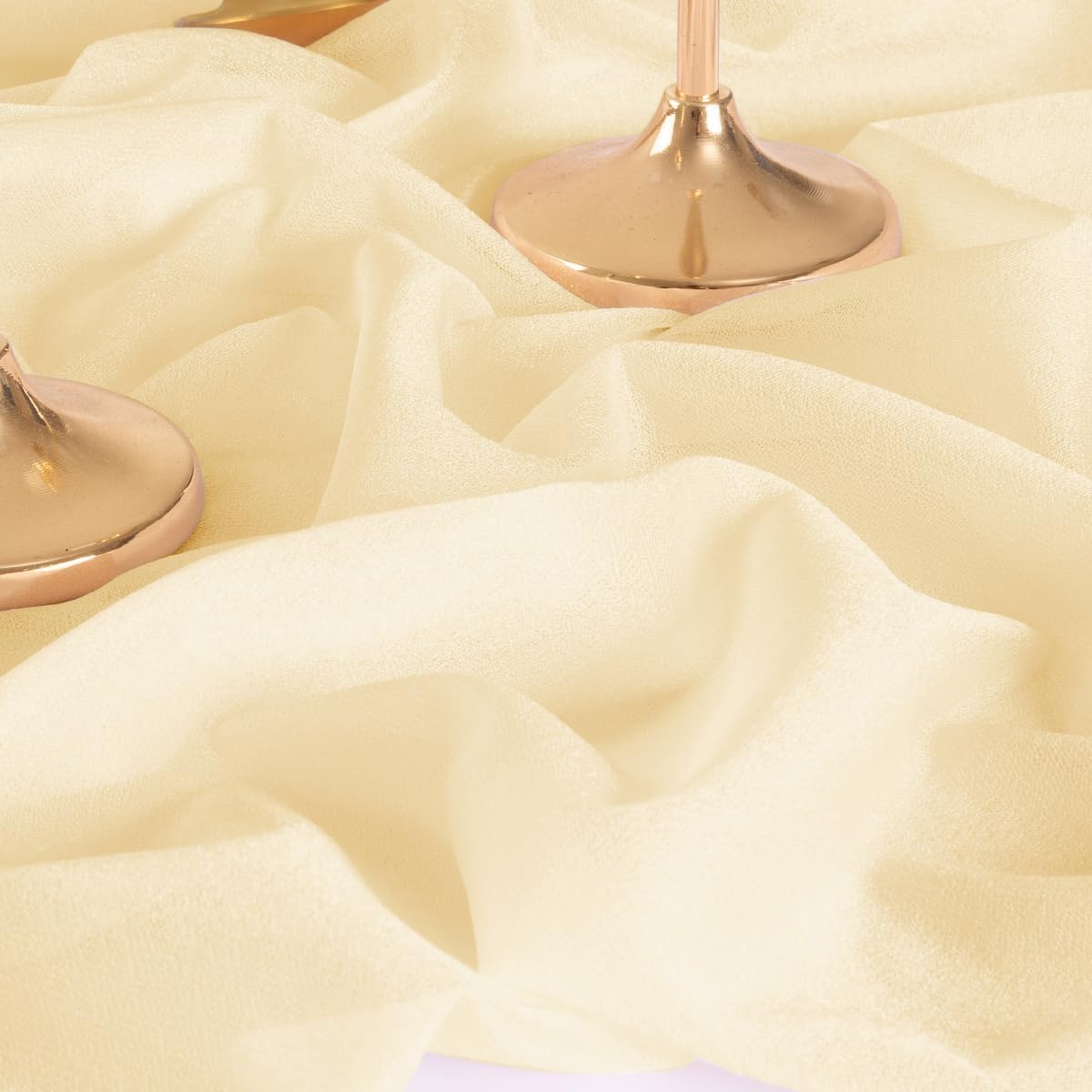 MLMW Wedding Arch Draping Fabric 2 Panels 29" x 20Ft Champagne Sheer Wedding Arch Backdrop Drapes