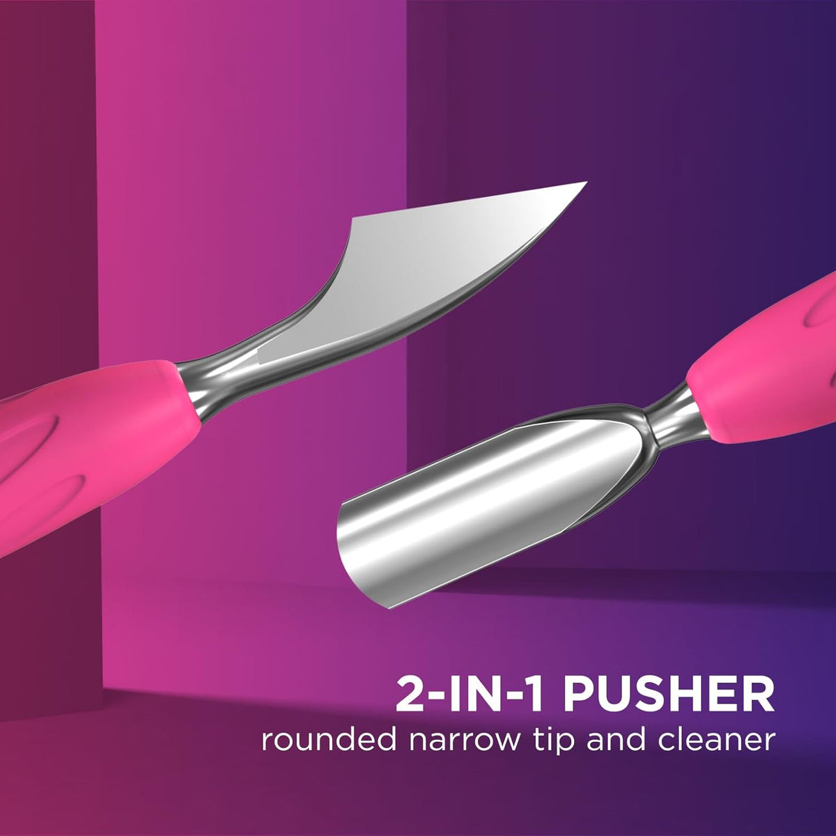 Staleks Manicure pusher Gummy with silicone handle UNIQ 10 TYPE 3 – Stainless Steel – Professional