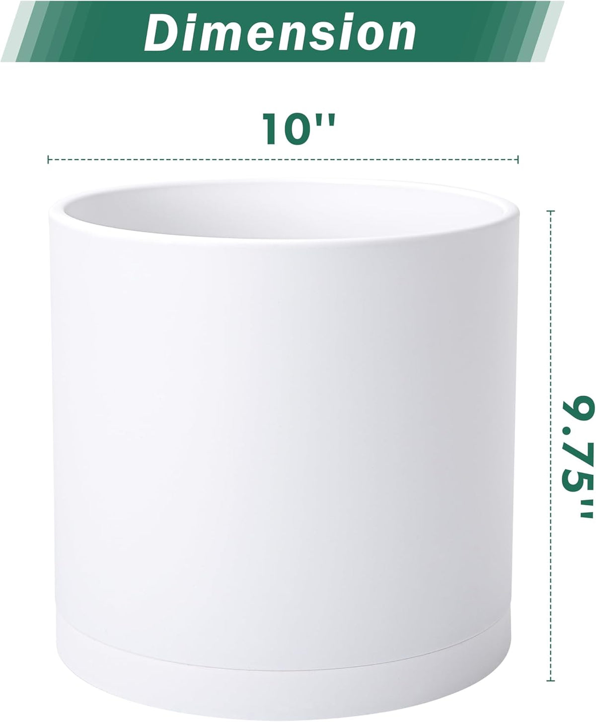 D'vine Dev 2 Pack 10 Inch Modern Plastic Plant Pots, Cylindrical Garden Planters for Plants with
