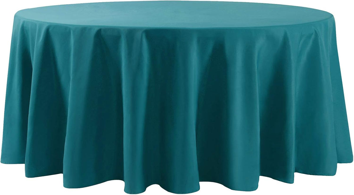 132 inch Round Tablecloth Washable Polyester Table Cloth Decorative Table Cover for Wedding Party