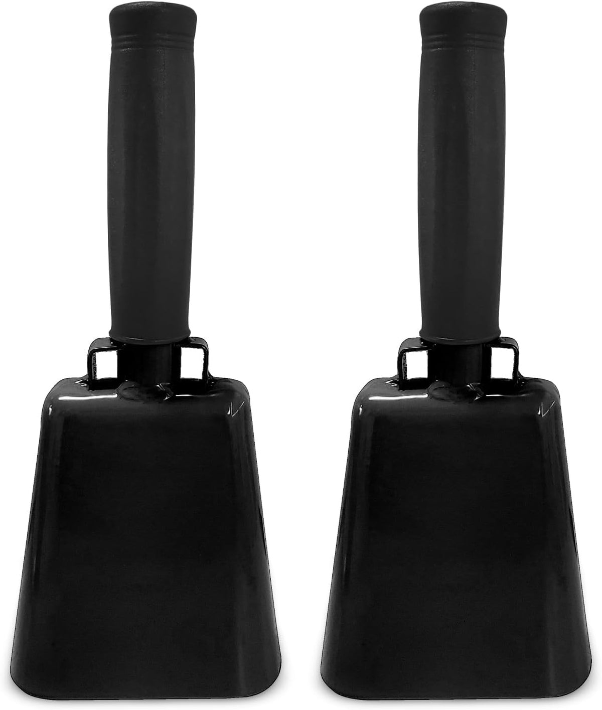 Deke Home - 2 Pack 7 Inch Steel Cowbells with Handle, Loud Noise Makers for Football, Sports