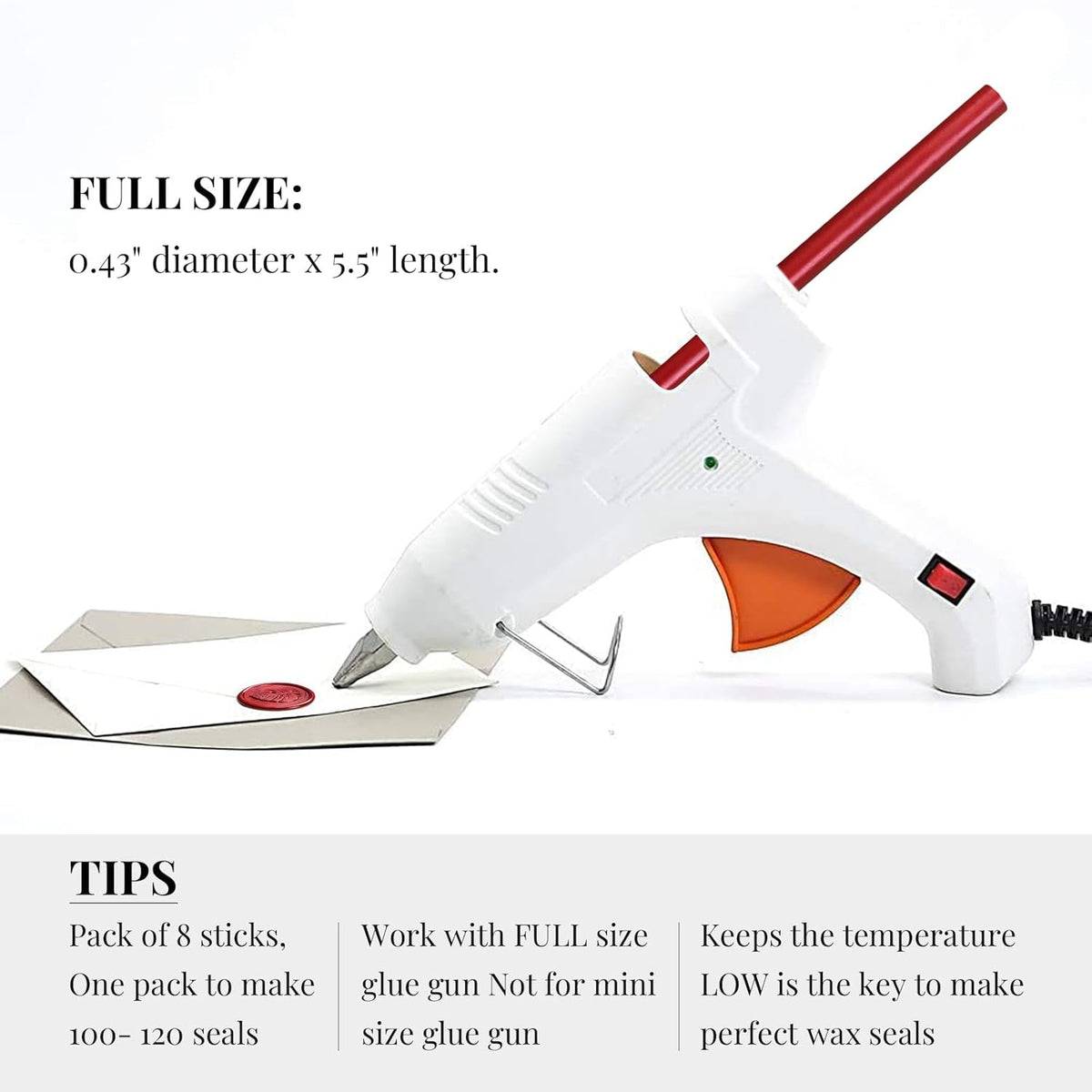 UNIQOOO Mailable Glue Gun Sealing Wax Sticks for Wax Seal Stamp - Metallic Burgundy Wine Red, For
