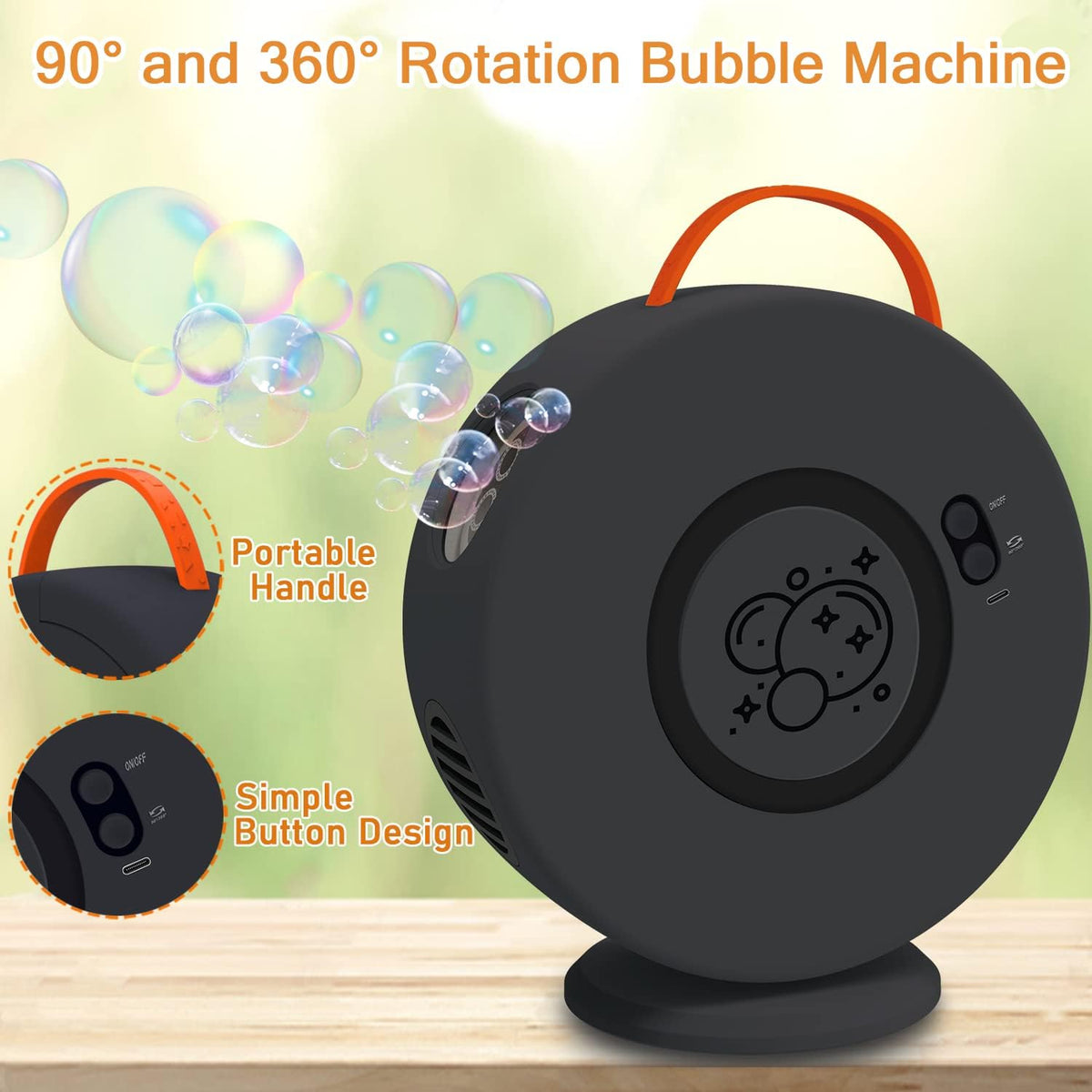 Bubble Machine Automatic Bubble Blower for Kids Toddlers Rechargeable Battery Portable Bubble Maker