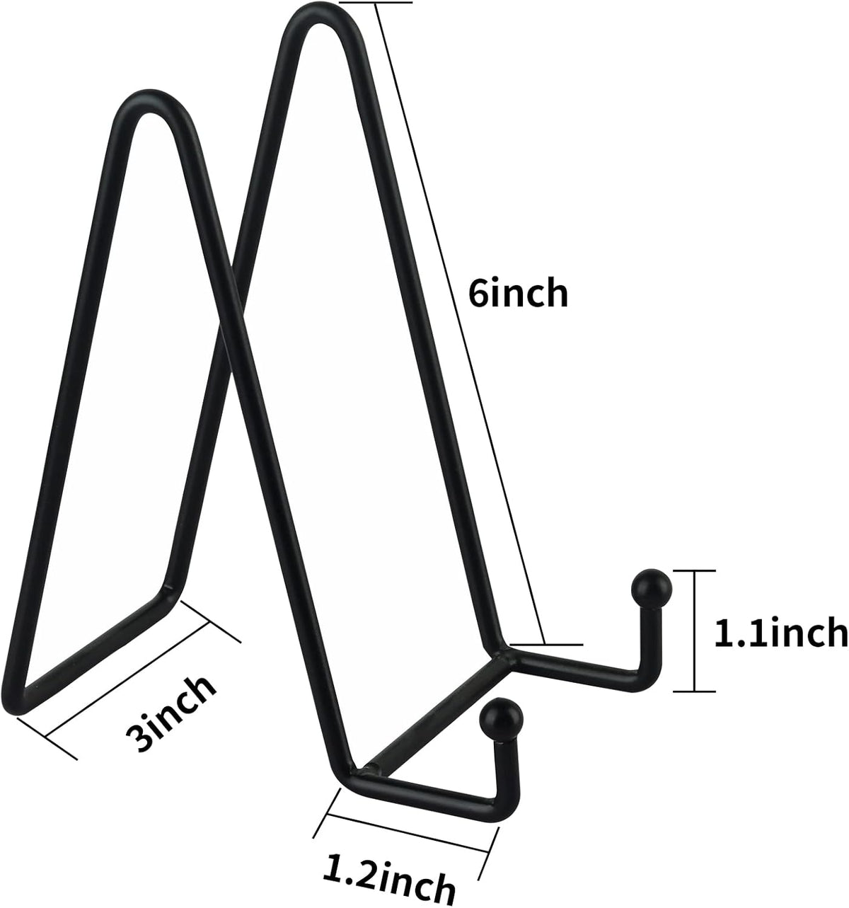 Decolore 3 Pack 6 Inch Black Metal Display Stands Plate Holder Display Stands for Picture