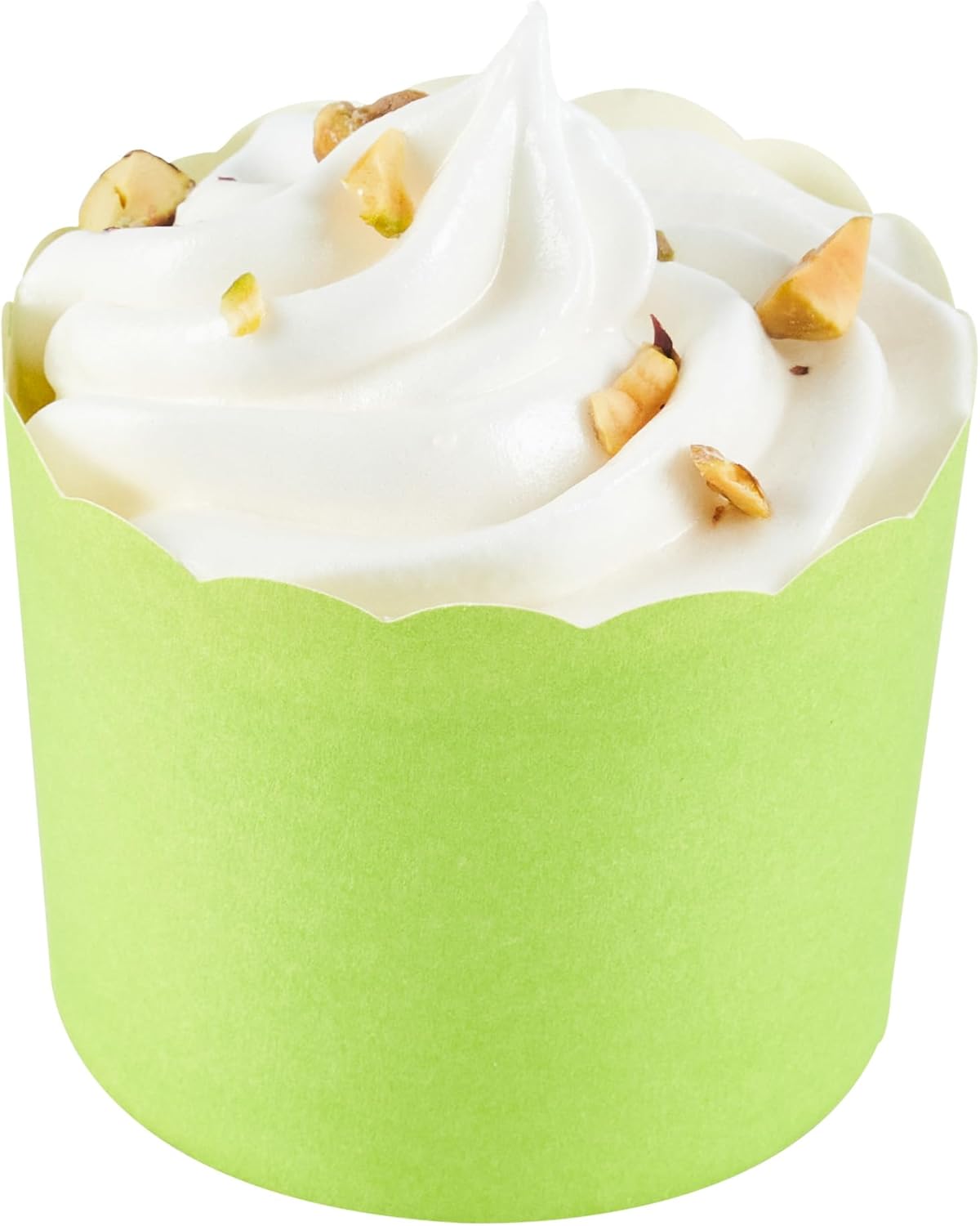 Panificio 6 Ounce Cupcake Wrappers, 200 Scalloped Baking Cups - Oven-Ready, Greaseproof, Green