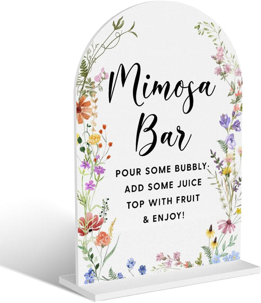 Acrylic Wedding Signs, Mimosa Bar Signs for Marriage Reception, Bridal Shower Decorations, Modern