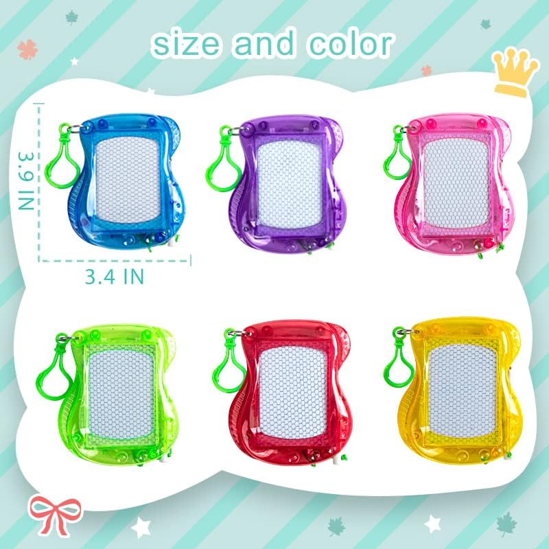 8 Mini Magnetic Drawing Board with Metal Keychain Party Favors for Kids Goodie Bag Stuffers