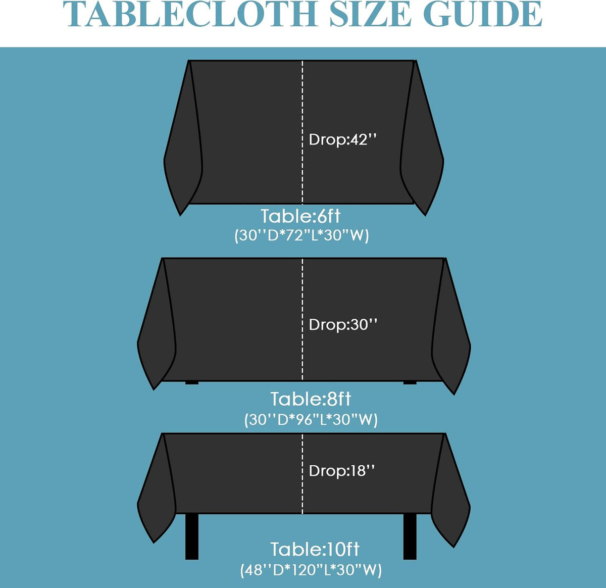 VidaFete Tablecloth 90 * 156inch Rectangle Table Cloth Polyester, Stain Wrinkle Resistant Polyester