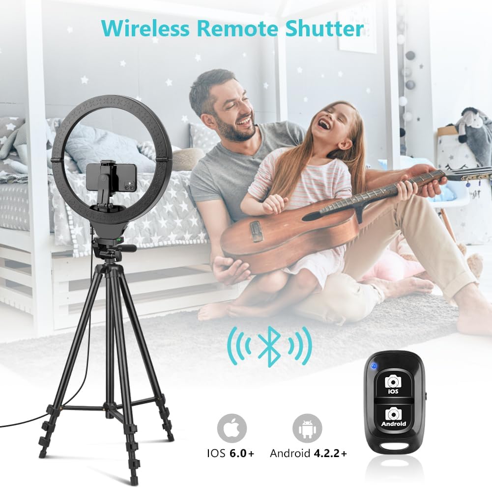 Sensyne 14" Ring Light with Tripod Stand, LED Circle Light with Phone Holder, for Photo Selfie