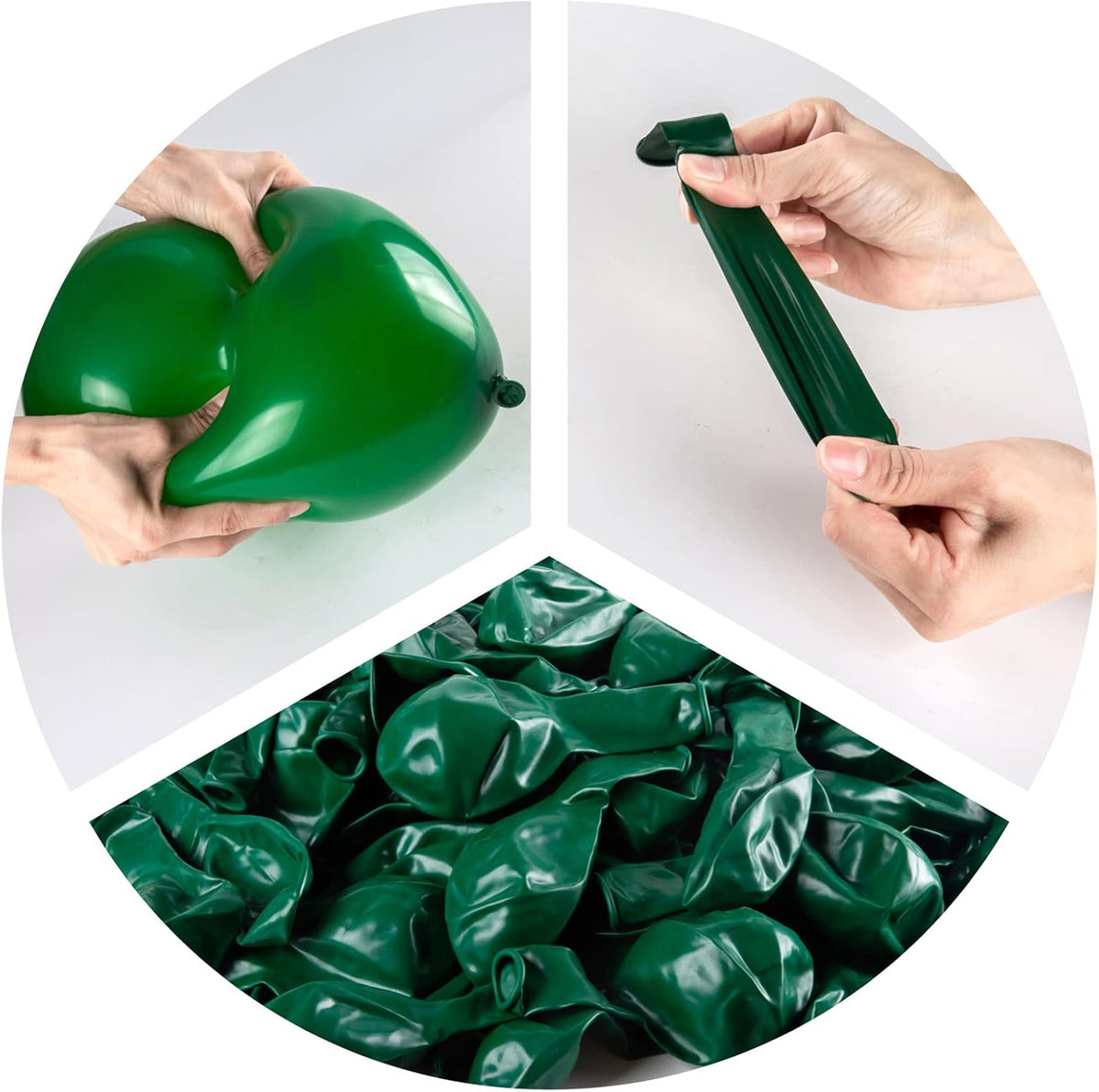 100pcs Dark Green Balloons, 12 inch Green Latex Party Balloons Helium Quality for Birthday Party