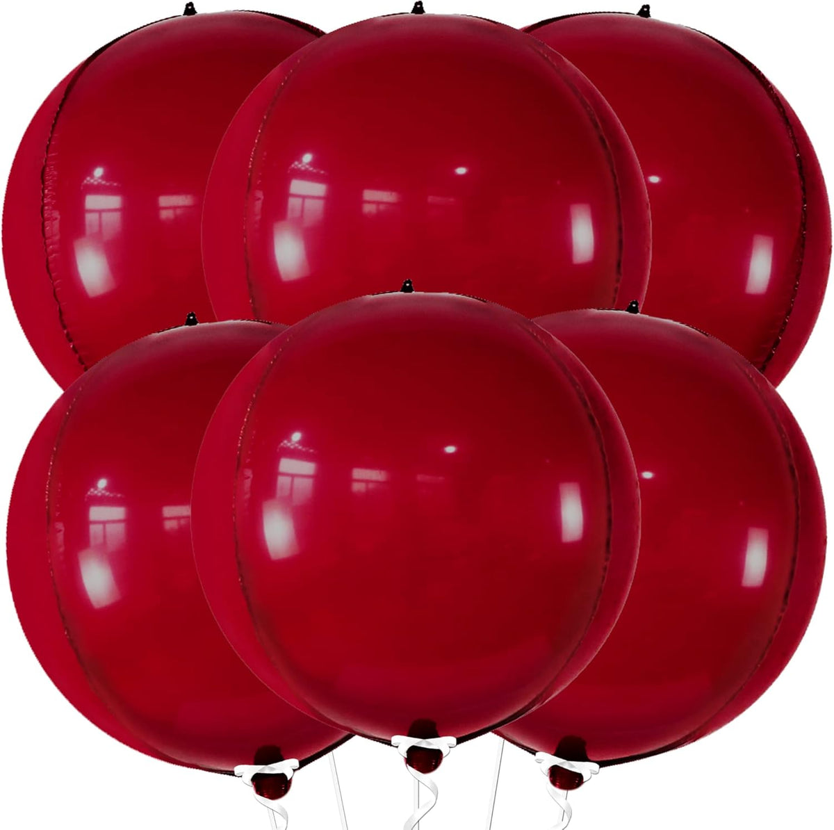 KatchOn, Big Metallic Red Balloons - Large 22 Inch, Pack of 6 | 2025 Graduation Decorations | Round