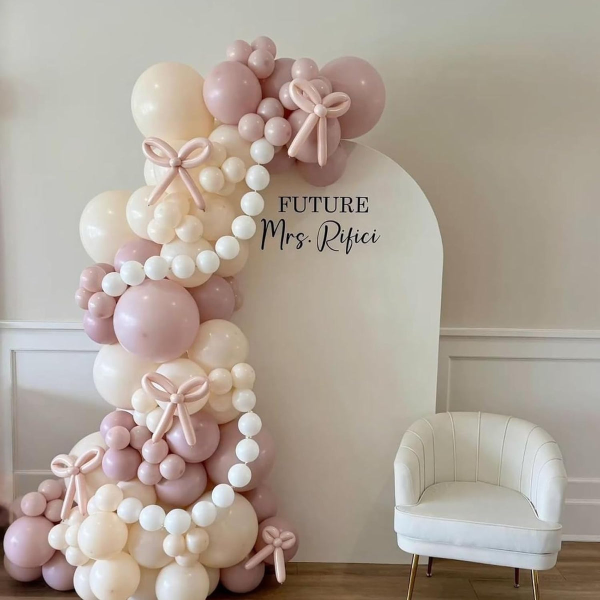 Pink Beige Balloons,50Pcs 12 Inch Blush Pink Cream and Clear Balloons for Girl Baby Boho Birthday