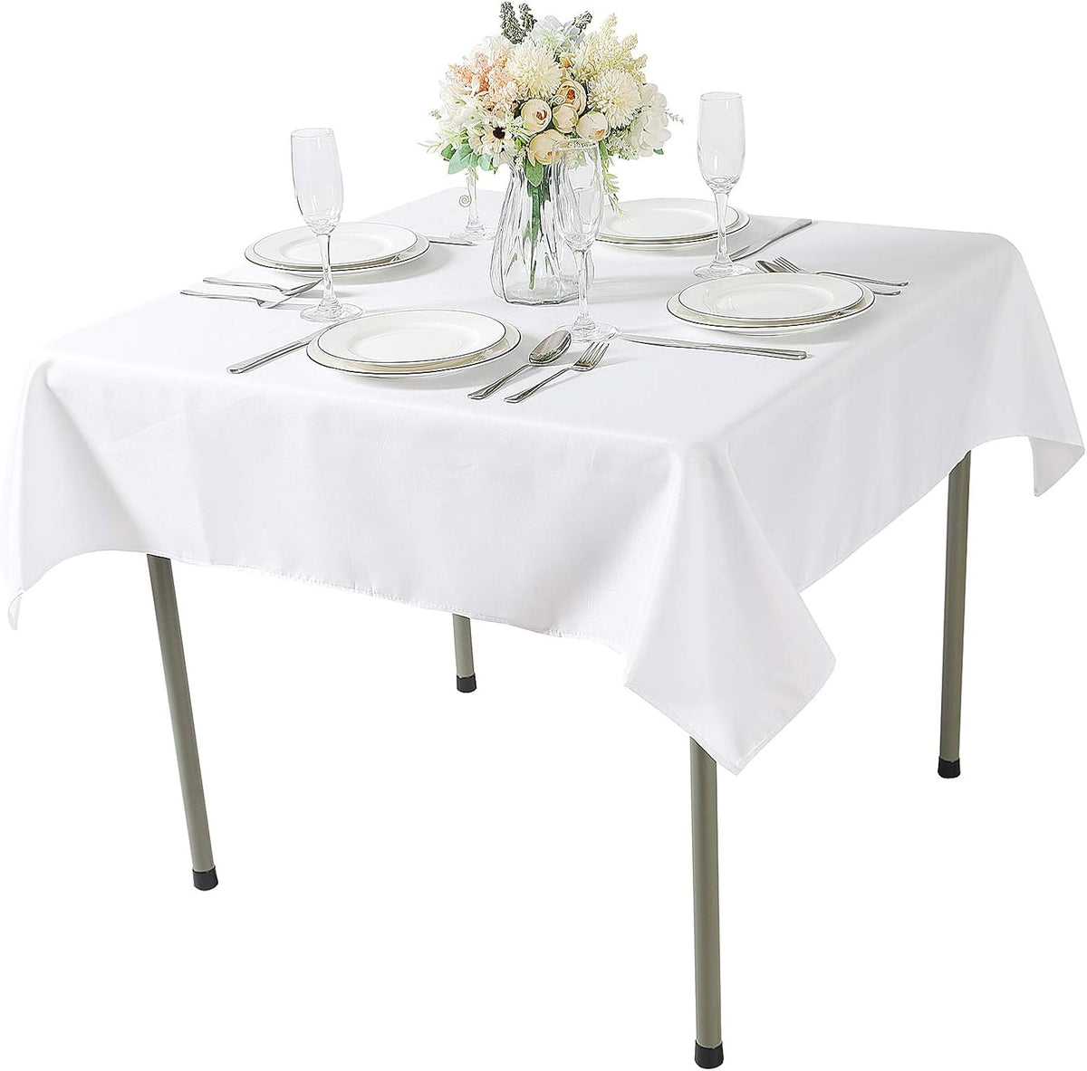CupuamonSquare Tablecloth 70x70 inch Washable Polyester Fabric Table Cloth for Wedding Party Dining