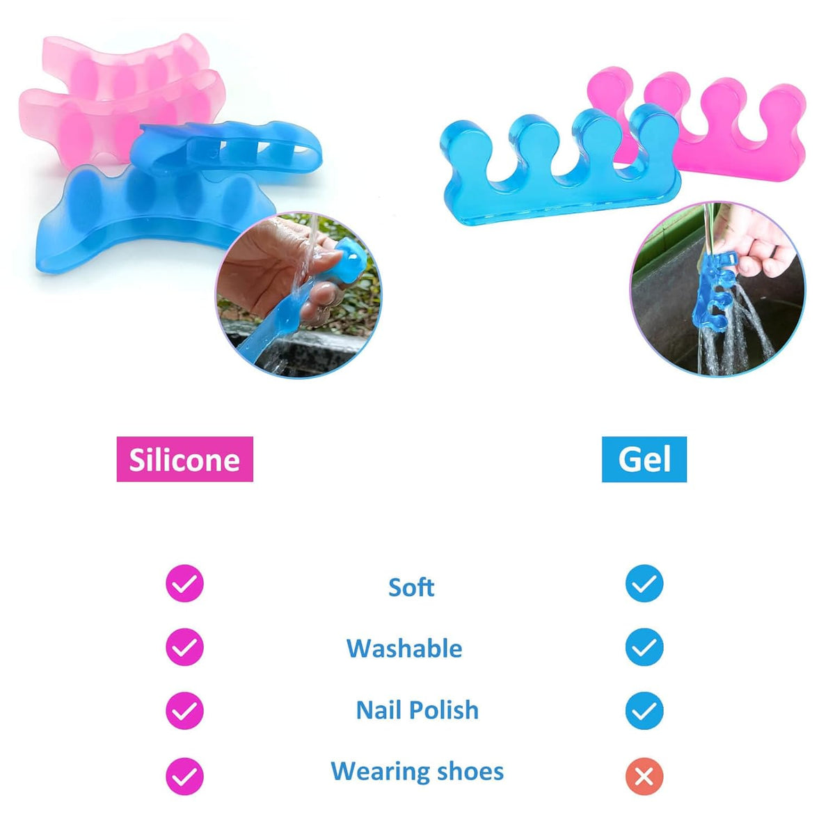 SUNFATT Toe Spacers for Women,Toe Separators for Women,Relieves OverlappingToes,Bunions Corrector