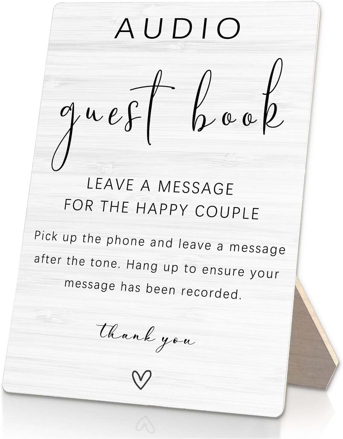 Audio Guestbook Sign, Audio Phone Guestbook Wooden Stand 8x11.2inch, Audio Guest Book Wedding