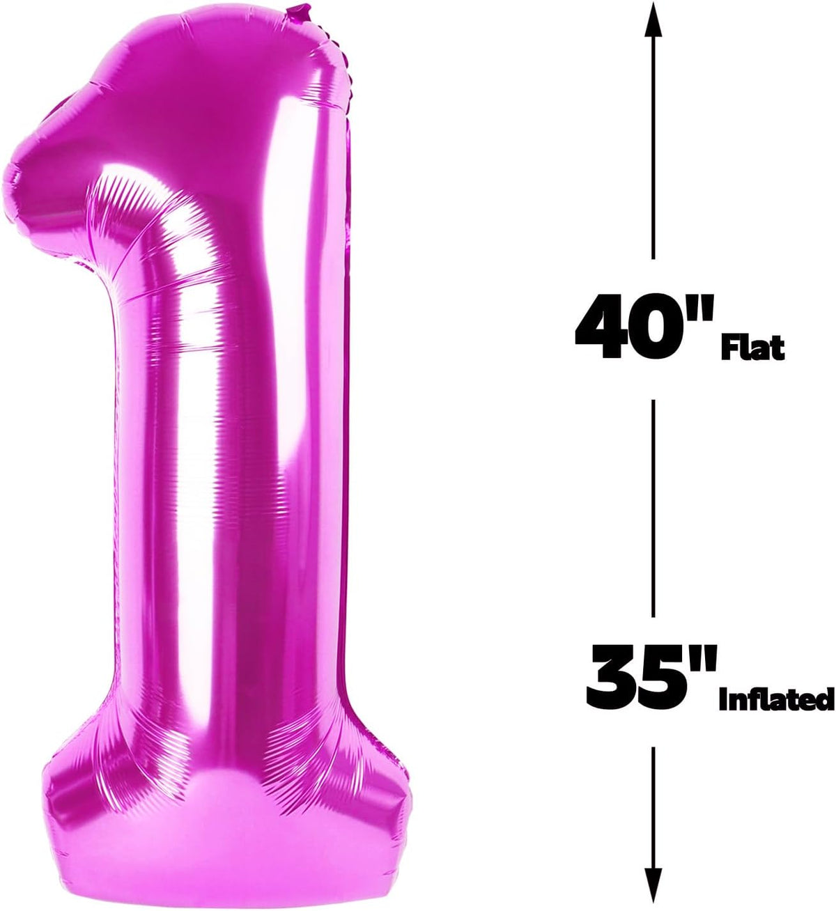 Rosy Purple Number 1 Balloon 40 inch, Number 1 Birthday Balloons for Boy Girl, Rosy Purple Foil One