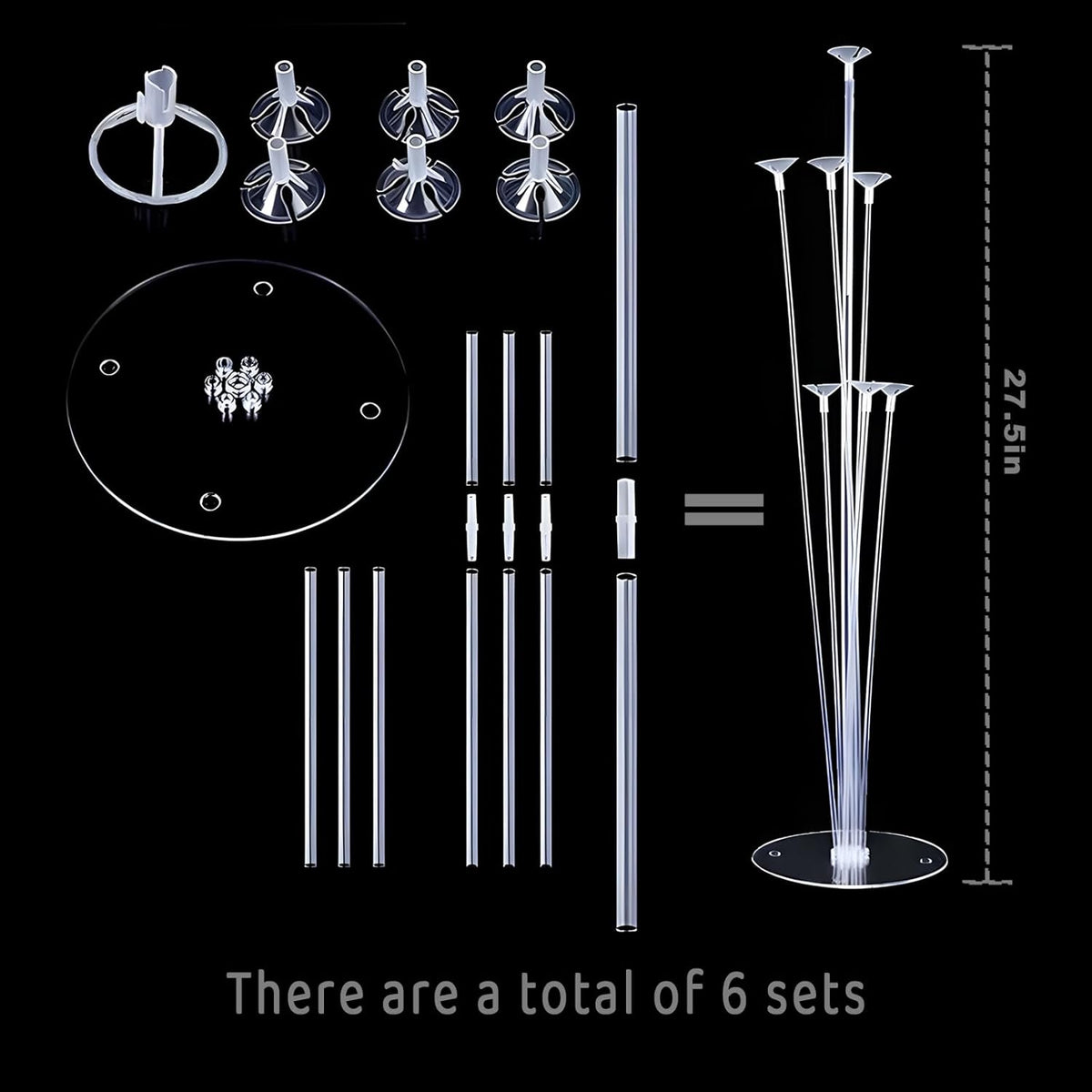 6pcs Balloon Stands Kit Table Centerpiece Table Decorations for Anniversary Birthday Wedding