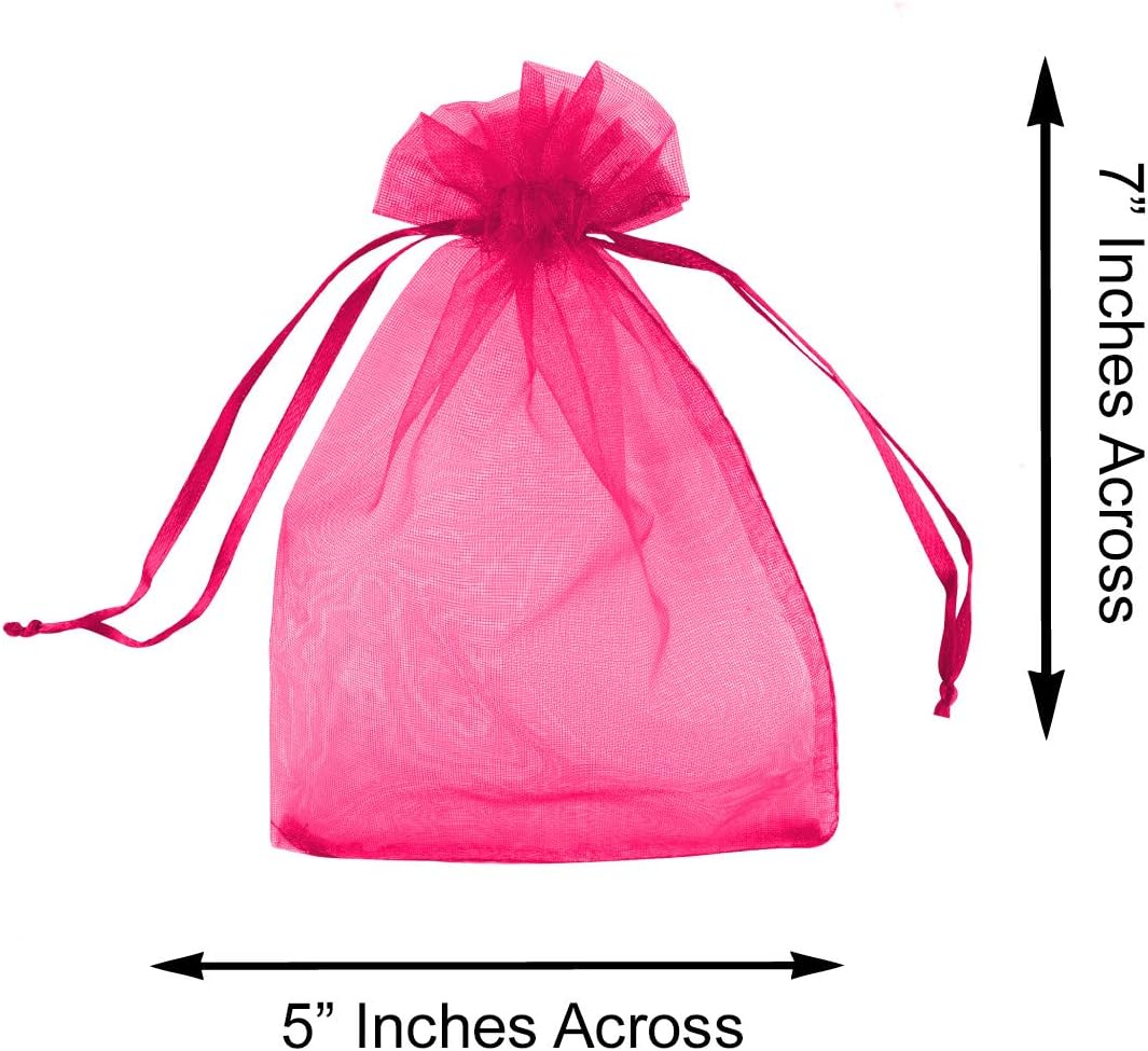 Super Z Outlet 100 Pack 5x7 Inch Mini Sheer Drawstring Organza Transparent Bags Jewelry Sack