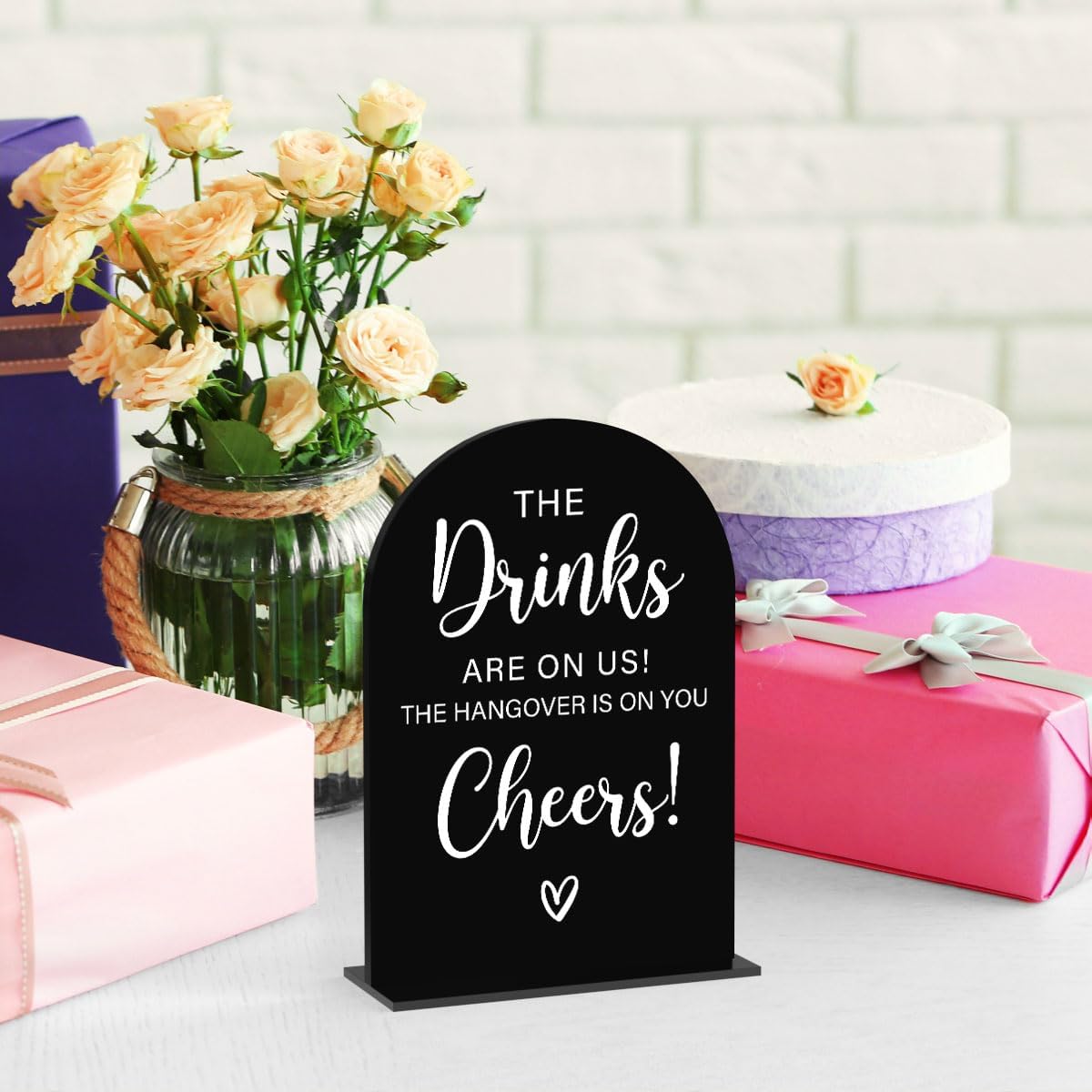 Acrylic Wedding Sign, Bridal Shower Decorations, The Drinks Sign for Ceremony, Modern Font Table