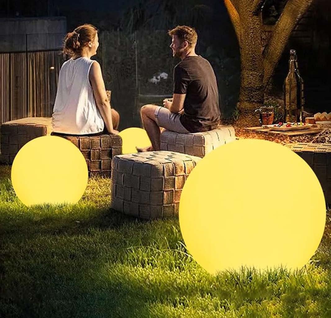 50CM/20-inch Large LED Globe Orb Light, Rechargeable LED Ball Light, Dimmable 16 RGB Colors Globe