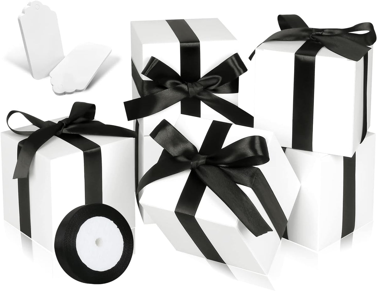 100 Pack Small Gift Boxes, 2x2x2 Inches Favor Boxes White Paper Gift Boxes with Lids for Presents