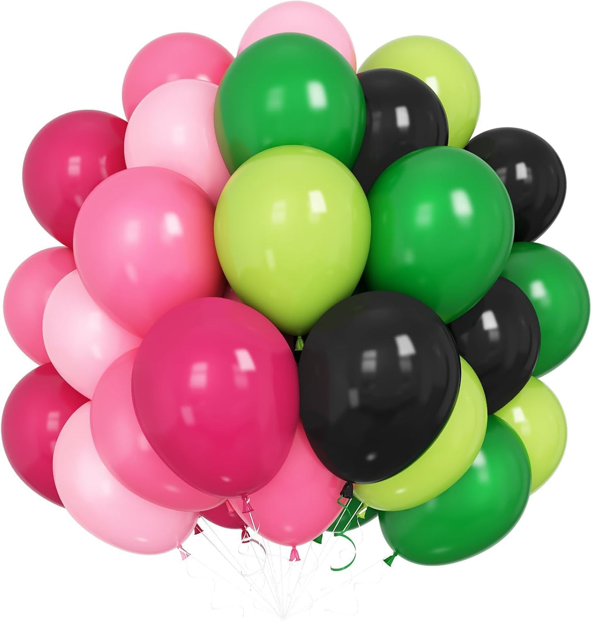 Black and Pink Green Balloons, 60PCS Witch Theme Party Balloon, 12 Inch Hot Pink Dark Light Green