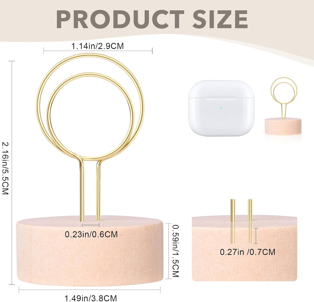 Oubest Table Number Holders Pack of 10 Metal Wire with Wooden Base for Better Stability Place Card