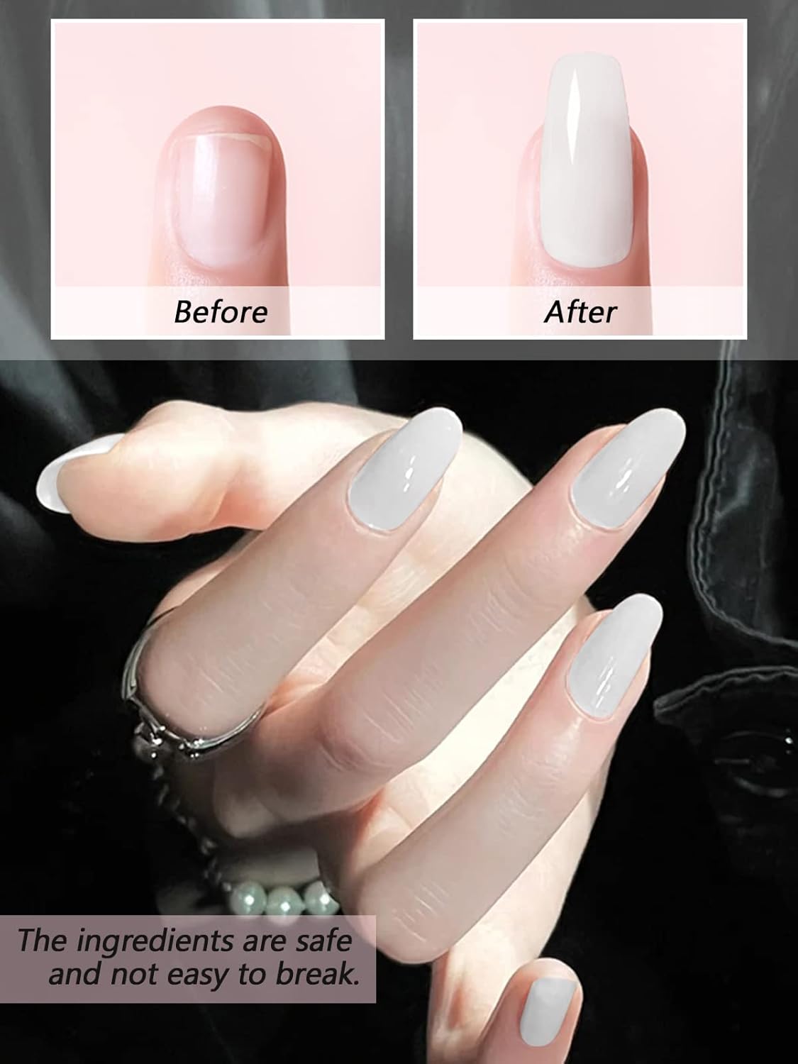 EBANKU White Acrylic Powder, 120g/4.23oz Acrylic Powder Large Capacity Professional Acrylic Nail