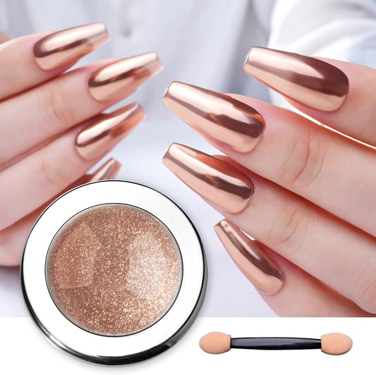 Pretty Diva Chrome Nail Powder - Bronze/Copper Mirror Effect Nail Chrome Powders, Highlight