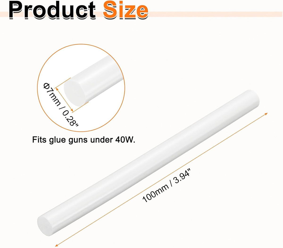 HARFINGTON 10pcs Hot Glue Sticks 0.28" Dia x 3.94" Long EVA Mini Hot Melt Adhesive Glue Stick for