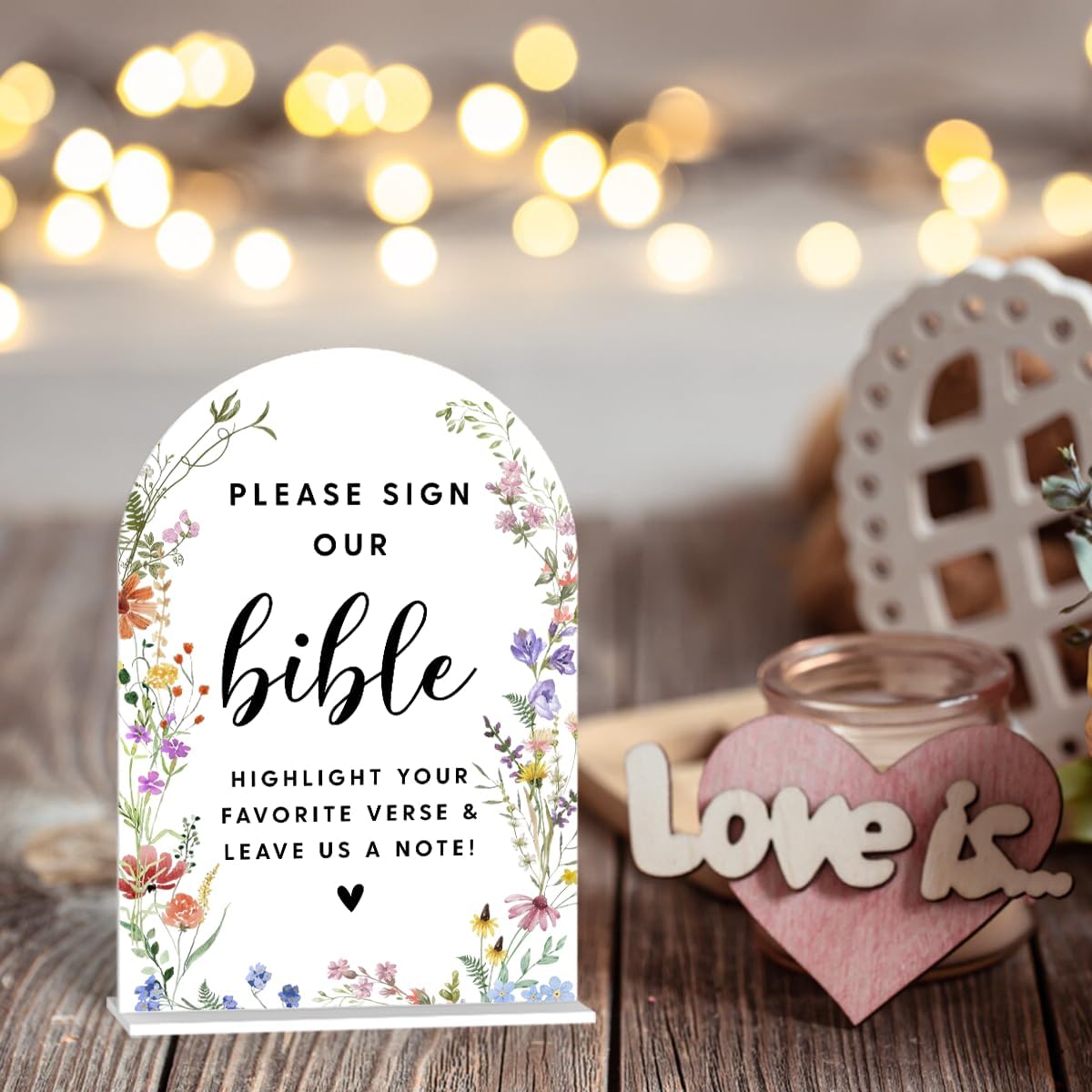 Acrylic Wedding Signs, Please Sign Our Bible Signs for Marriage Reception, Bridal Shower