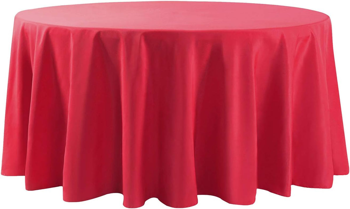 Cupuamon 108 inch Round Tablecloth Washable Polyester Table Cloth Decorative Table Cover for