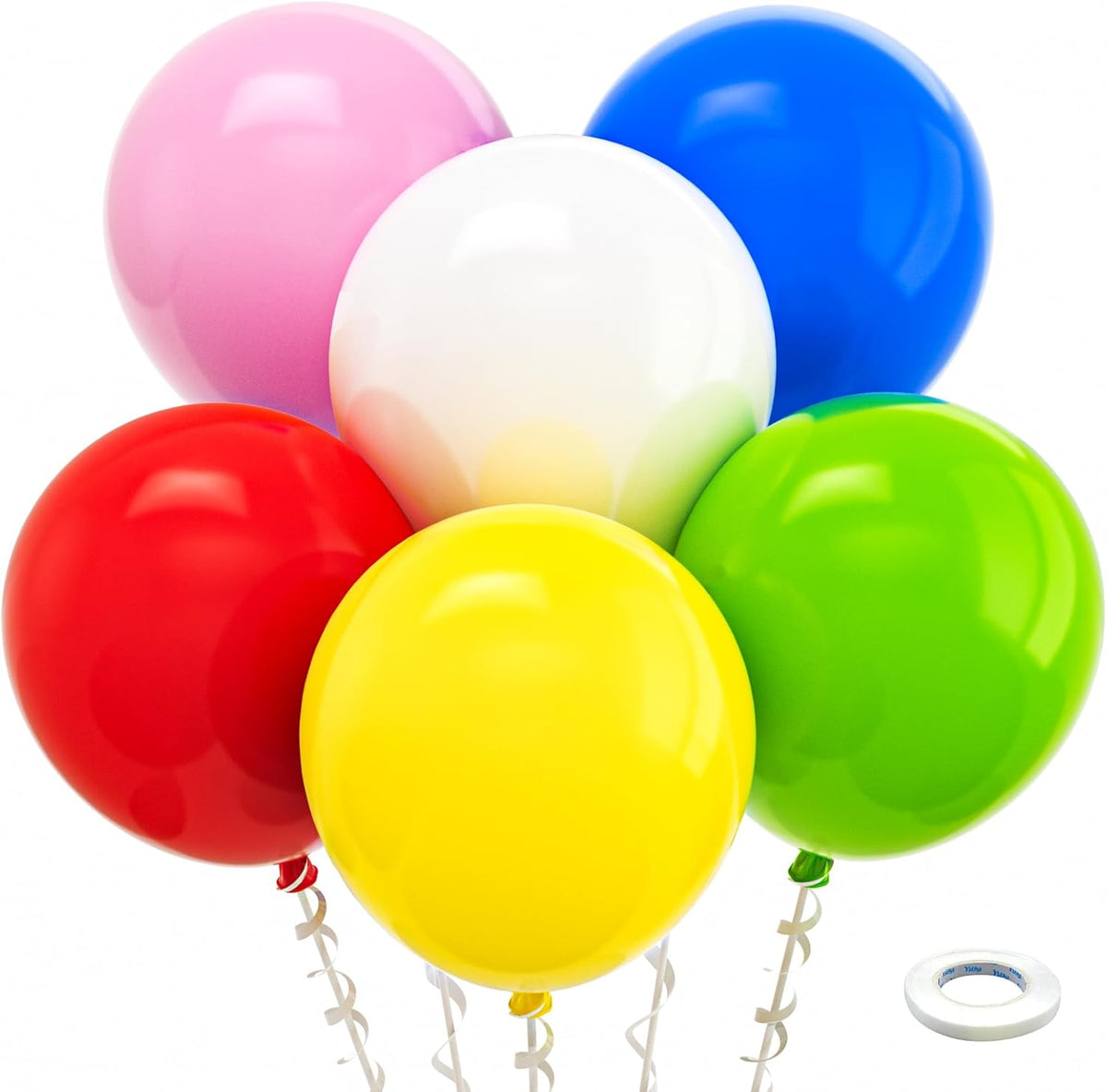 Bezente Rainbow Balloons 18 Inch - 30 Pack Large Thick Assorted Balloons Big Round Colorful Latex