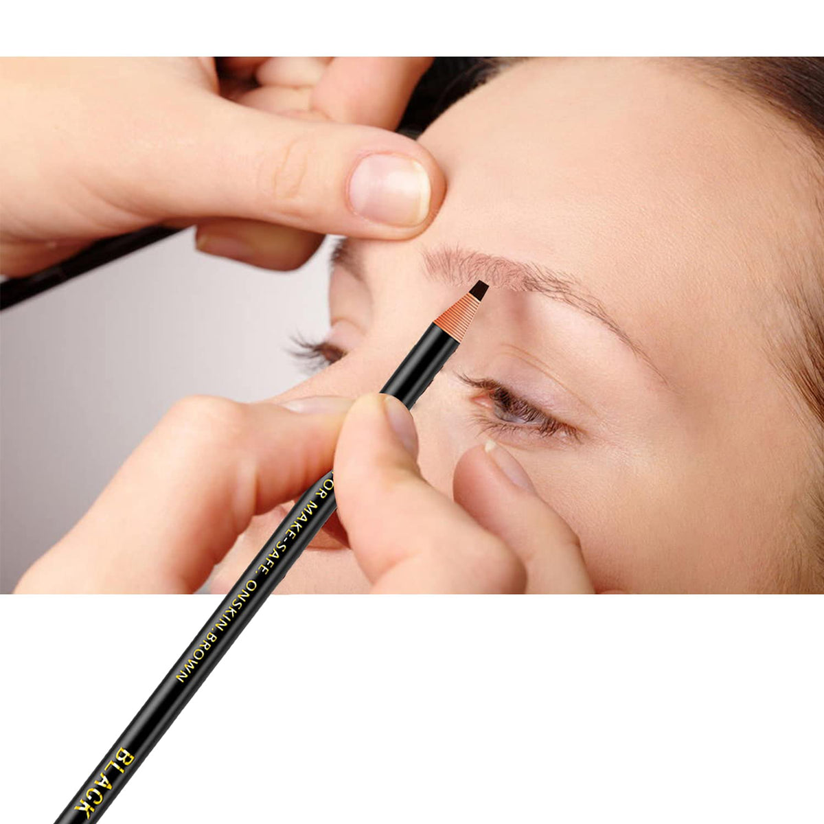 6 Piece Black Colour Waterproof Eyebrows Pencil Tattoo Makeup And Microblading Supplies
