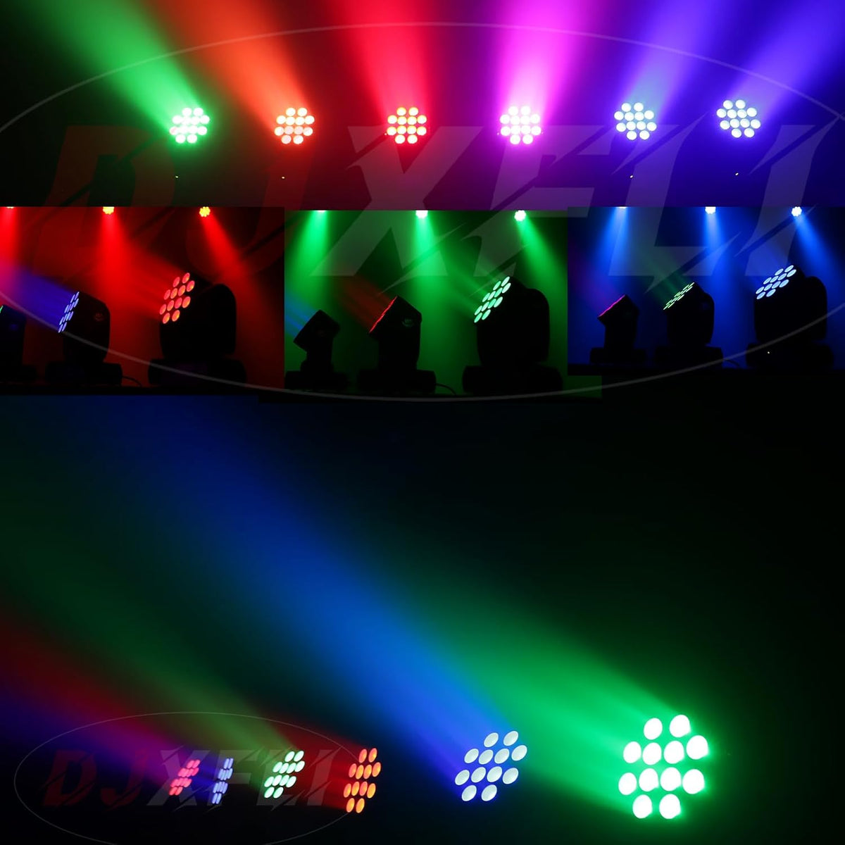 Moving Head Light Beam Wash 12x12W LED Stage Lighting RGBW 4in1 Professional DMX 512 Strobe Effect
