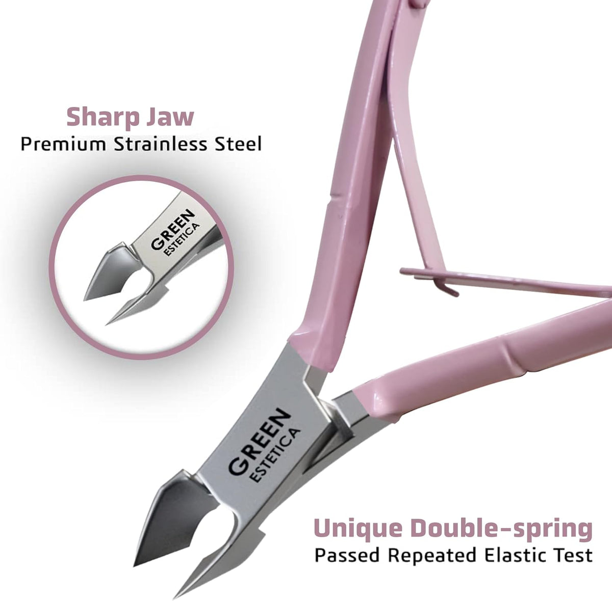 Professional Cuticle Trimmer with Cuticle Pusher Nail Cuticle Remover Nipper Silver Stainless Steel