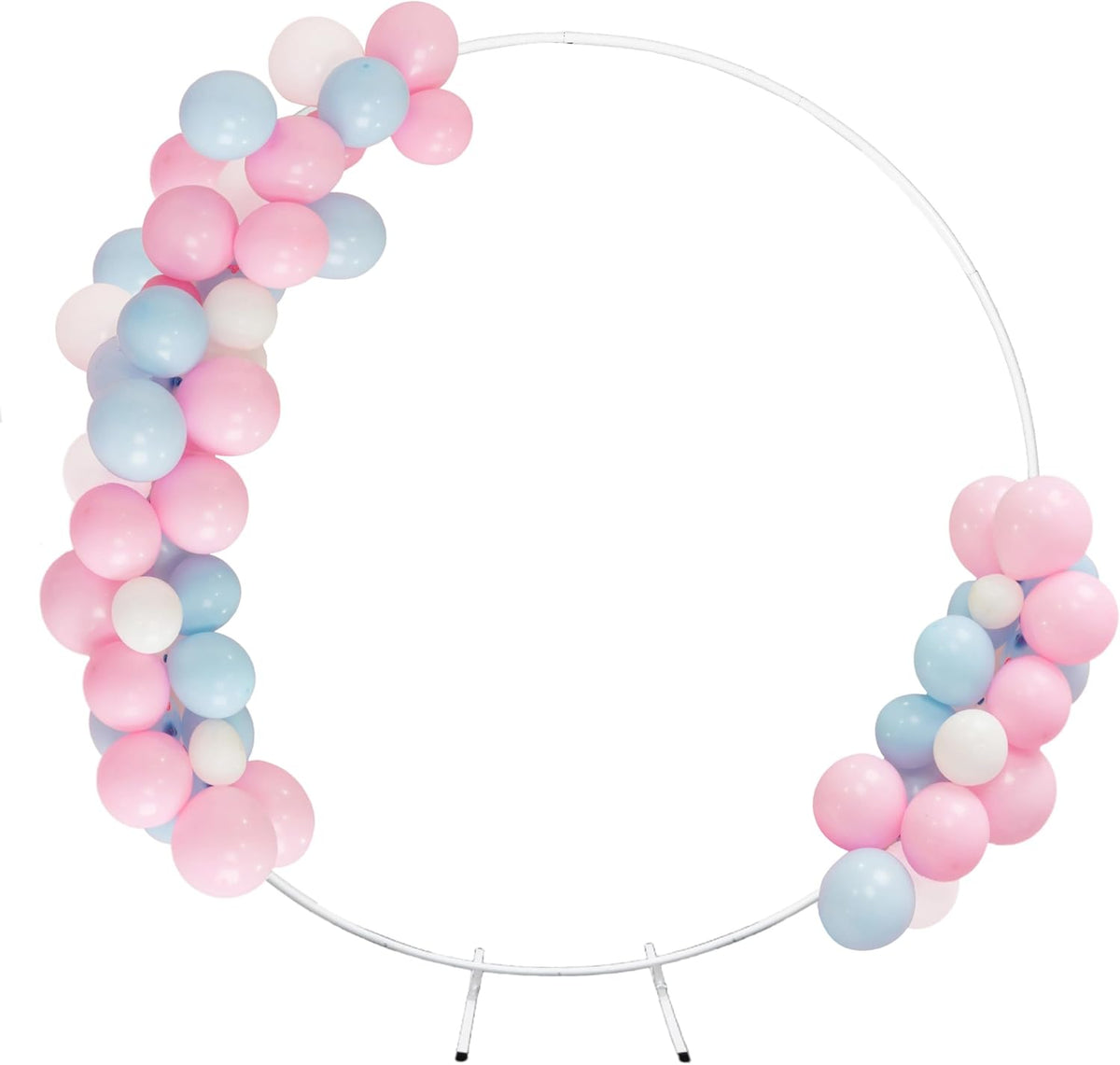 Round Backdrop Stand Circle Arch, 6.5ft White Metal Balloon Arch Kit for Party Decoration Wedding