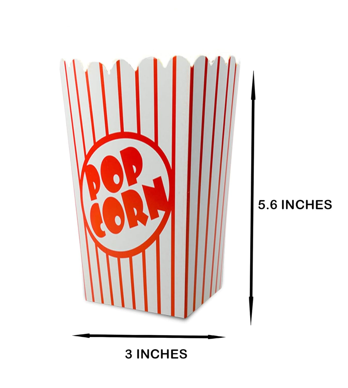 25 Pack Popcorn Boxes Movie Night Popcorn Bags for Party Red and White Popcorn Bags for Popcorn