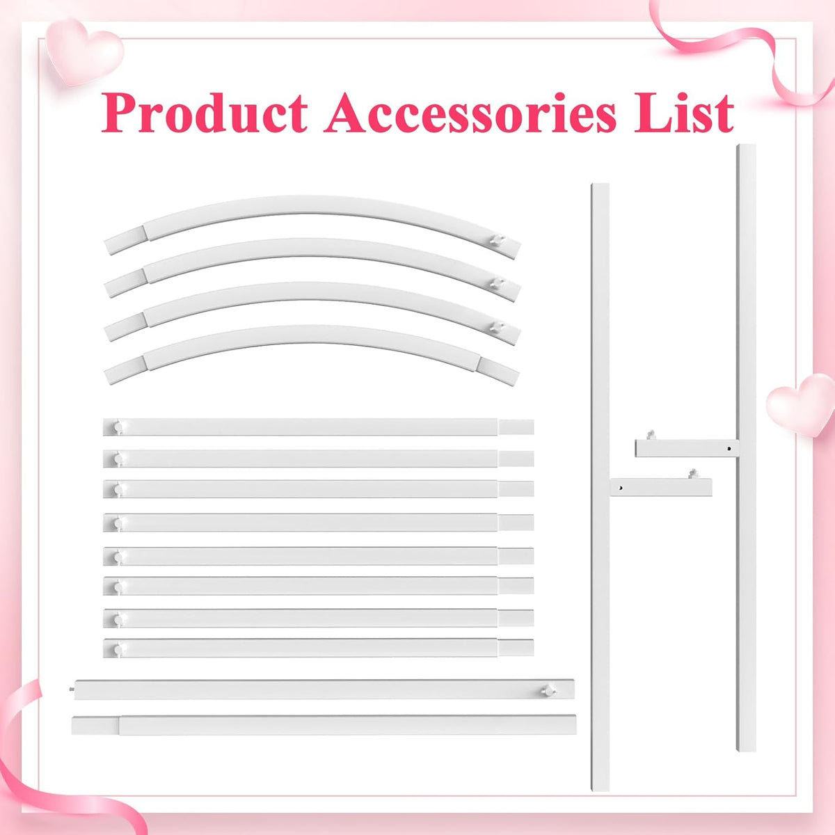 Wokceer Wedding Arch Backdrop Stand, 6 FT Square White Metal Arch Backdrop Stand for Wedding