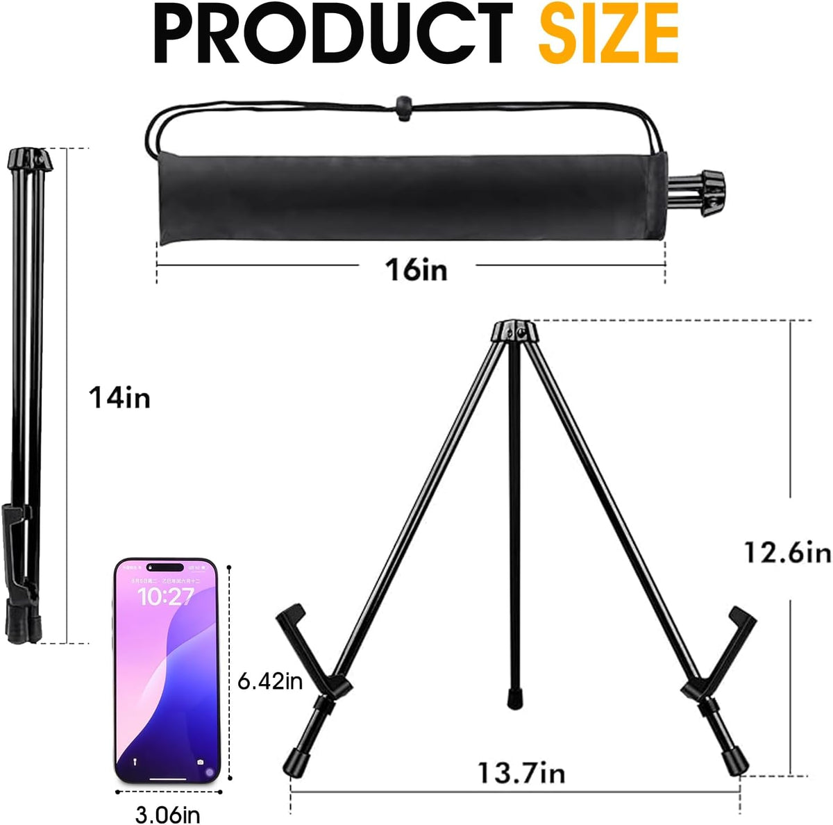 AROIC 24 Pack 14'' Tabletop Easels, Black Steel Table Top Easels for Display, Adjustable Portable
