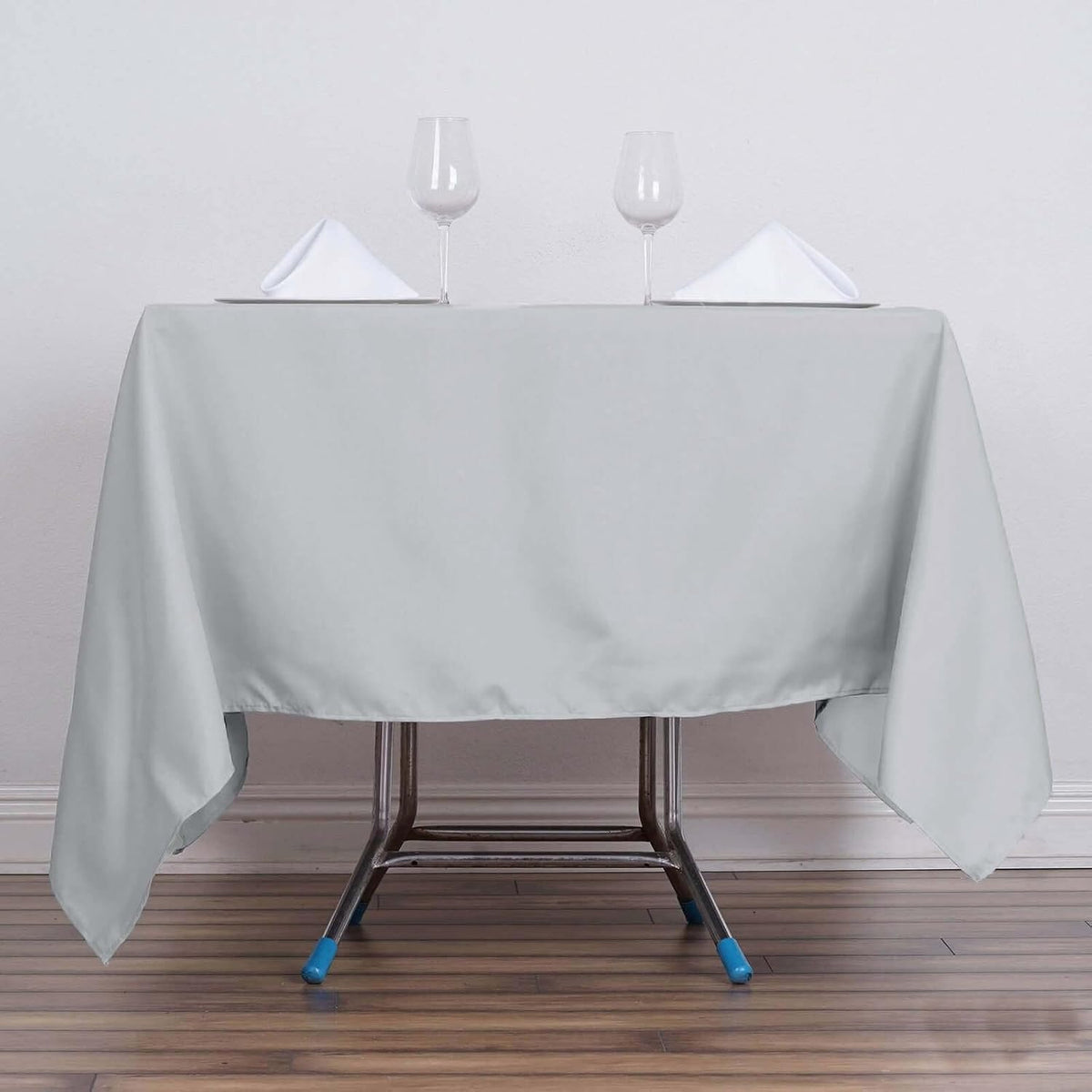 Efavormart 70" Square Linens Silver Wholesale Linens Polyester Square Linen Tablecloth for Wedding