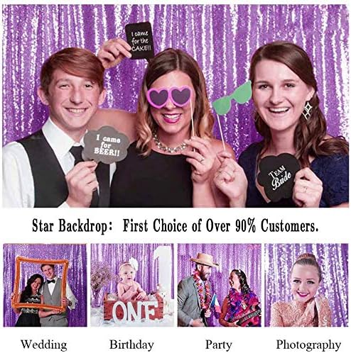 Eternal Beauty Lavender Sequin Backdrop, 6x8 Ft Glitter Background Curtains for Shimmer Photography