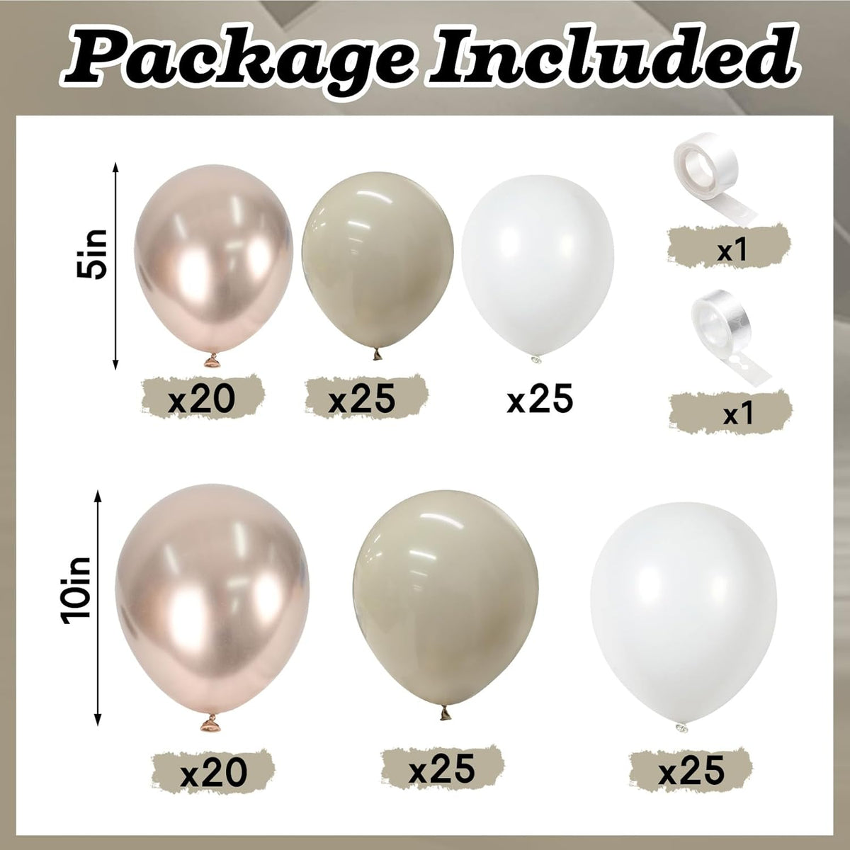 Neutral Balloon Arch Kit 142Pcs Cream White Champagne Gold Balloons Garland Kit Boho Beige Sand