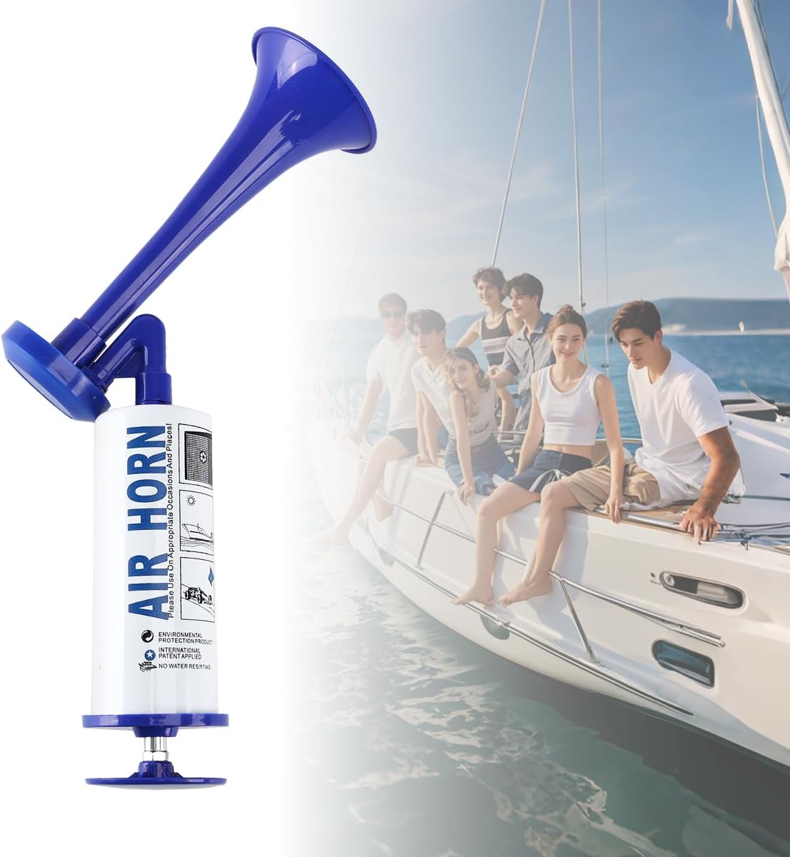 Pump Air Horn for Safety Airhorns Horn Loud Hand-held Air Horn for Boat Aluminum+ABS Loud Noise