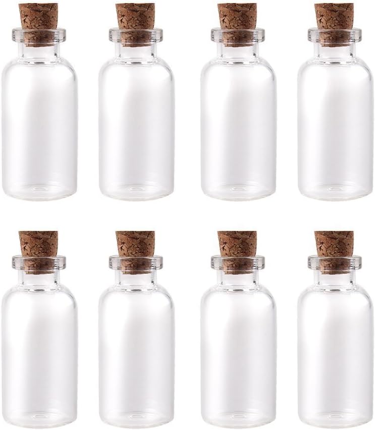 Super Z Outlet Mini Clear Glass Jars Bottles with Cork Stoppers for Arts & Crafts, Projects