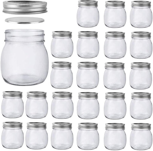 10 oz Mason Jars, 24 Pack 300ml Glass Canning Jars with Regular Mouth Lids, Glass Jars Storage