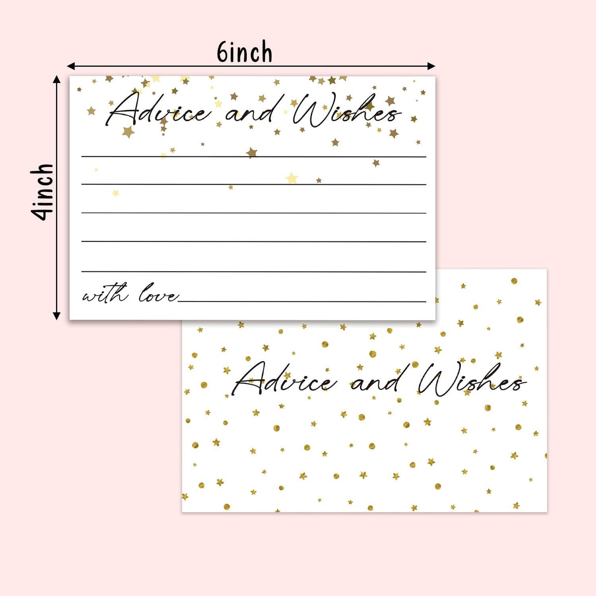 Advice and Wishes Cards, Double-sided Blank Cards with Star Suitable for Wedding Reception, Bridal